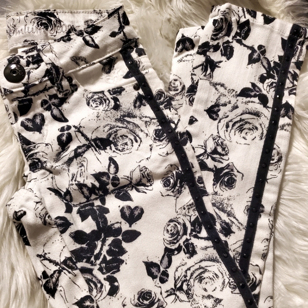 Justice Premium Floral Print Jeans